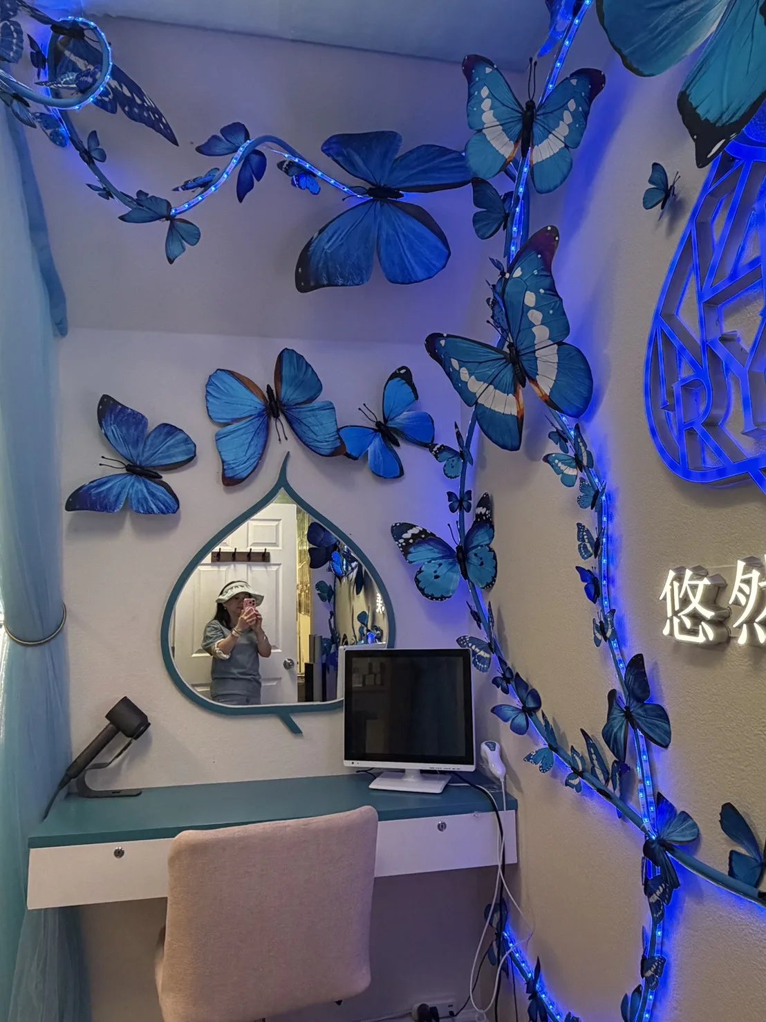 Butterfly installation and consultation chair at Zenyra
